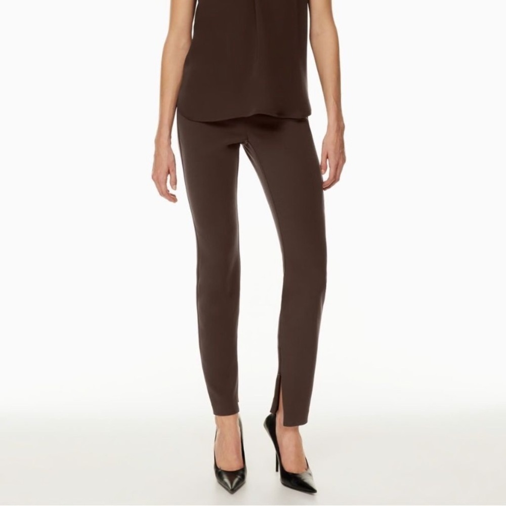 Babaton Serra Pant High-Waisted Slim Fit Zip Ankle Pant Size 6 Stretch